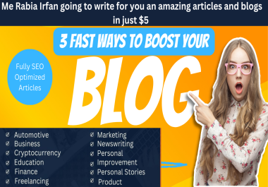 I'll create SEO optimized articles,  posts and a blog on any topic.