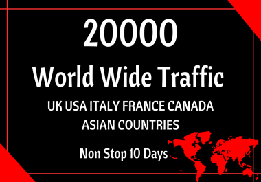 20000 High Quality World Wide Traffic to your site for 10 days