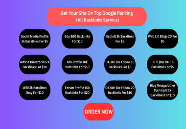 Get Your Site On Top Google Ranking All Backlinks Services