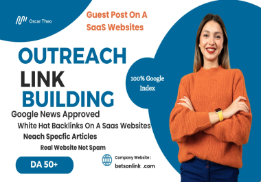 I will do SEO link building on premium saas websites high da