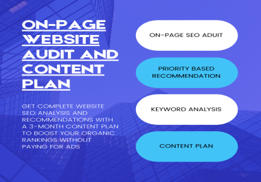 Get a complete SEO Audit of your Website with a 3 Month Content Strategy
