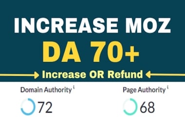 I will Increase Moz Domain Authority DA 70 Plus