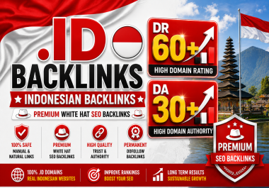 I will create 100 High Quality. id Indonesia DR 60+ and DA 30+ Contextual Backlinks