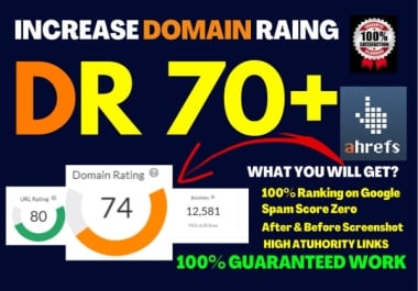 I will increase ahrefs domain rating DR 70+ Guaranteed