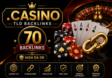 I will create 70 High Quality. casino tld Backlinks