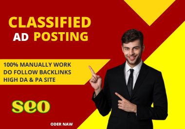 I will 85 post classified ads on the top classified ad posting sites