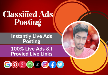 I will post 100 classified ads on the top rated classified ad posting sites.