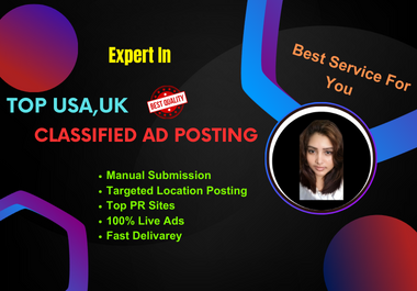 I will post 150 classified ads in top USA,UK High Quality classified ad posting sites