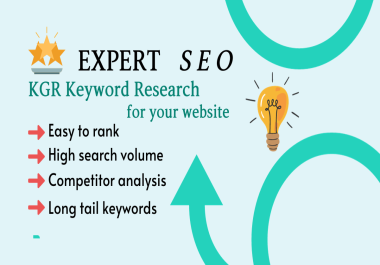 I will rank your website and help you to get organic traffic with kgr keyword