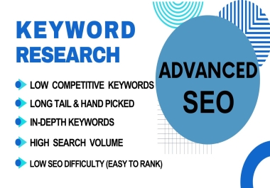 Advanced SEO keyword research with high search volume