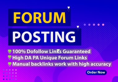 I Will Provide 50 Forum Posting Backlinks on High DA Site