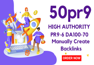 I will create 50 DA 80+ PR9 SEO backlinks in profiles