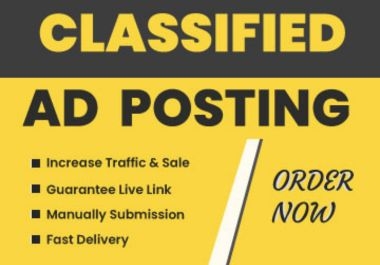 I will do classified ad posting in top sites worldwide