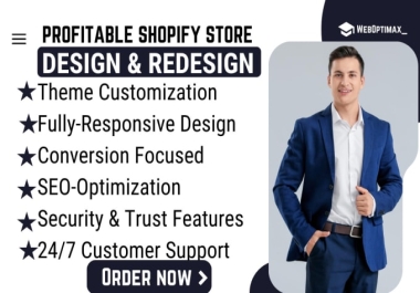I will build,  create,  and design a profitable shopify dropshipping store or website