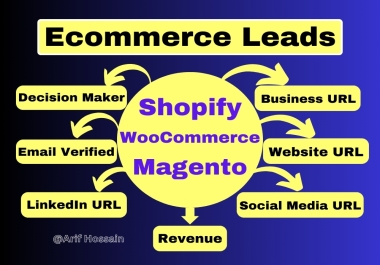 I will do ecommerce leads,  shopify store leads and amazon store leads