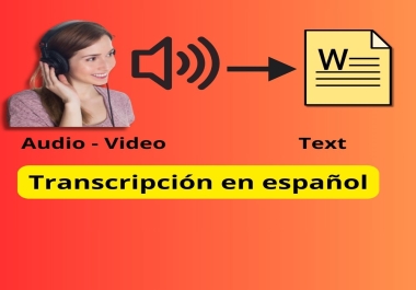 I will transcribe your podcasts,  audios and youtube videos to text in Spanish