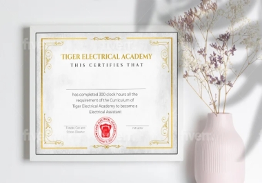 I will create pro custom certificate design,  diploma certificate or award certificate