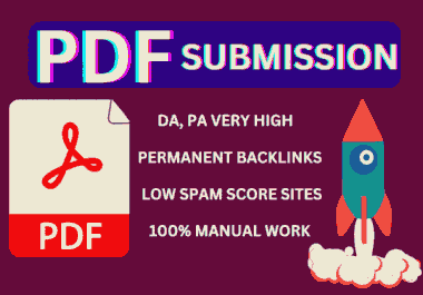 26 pdf submission backlinks provide with high da,  pa and low spam score sites