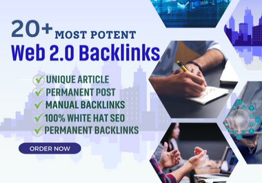 Get 20 strong and authoritative Web2.0 SEO backlinks