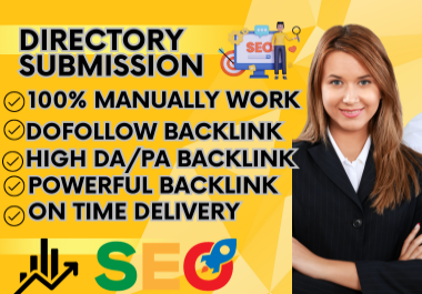 I will do 100 directory submission dofollow backlinks manually with instant approval