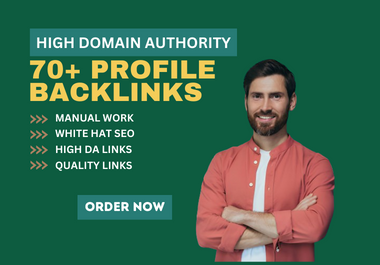 I will do 70+ high authority social media SEO profile backlinks & white hat backlinks