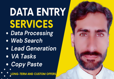 I will be your Virtual Assistant for Data Entry-Web Research,  Market Research