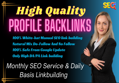 I will authority social profile backlinks for SEO link building
