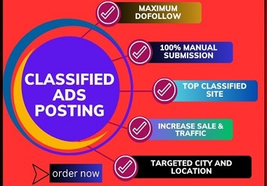 I will post 60 classified ads on top classified ad posting site