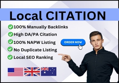 I will list your business in best USA and other countries local citations and directories for local