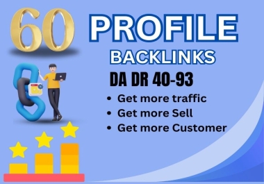 I will do 60 high da dr profile backlinks manually