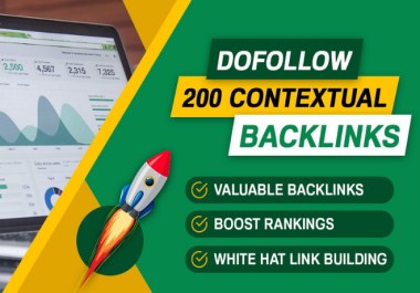 Get 200 High quality DA 50 to 70 SEO dofollow Contextual Super Strong Backlinks