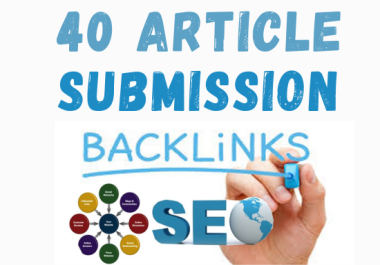 I will make premium 40 article submissions da 50+ SEO with dofollow Contextual Backlinks