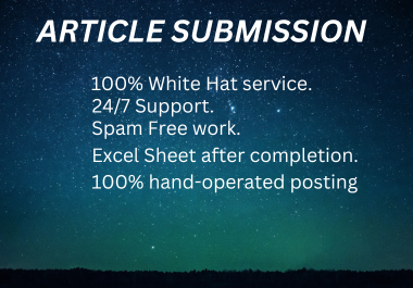 I will do high quality 150 unique domain article submission white hat seo backlinks