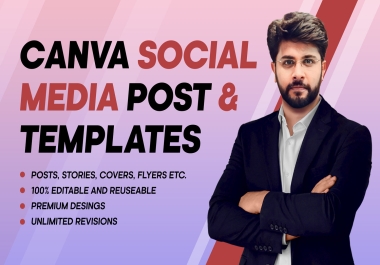 I will design 10 canva templates for your social media posts