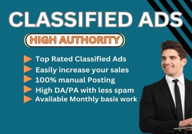 I will post 100 classified ads backlinks to high authority websites