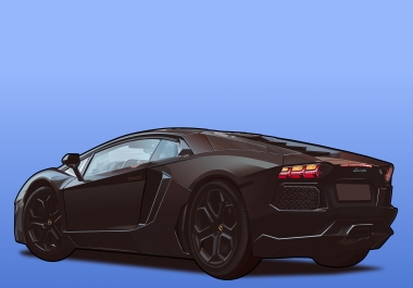I will draw a car into vector cartoon portrait from photo