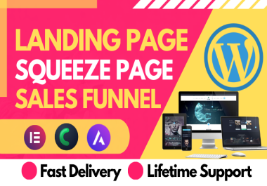 I will build wordpress landing page design,  sales page,  squeeze page