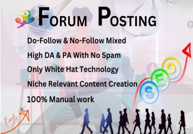 I will provide you 50 high quality forum posting seo backlinks