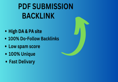 I will create PDF submission backlinks manually with quality domain.