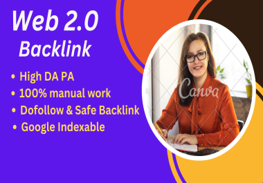 I Will create 50 web2.0 Backlinks High Da Pa Authority.