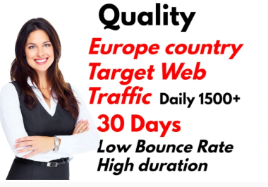 Drive Europe country targeted quality keyword traffic website or blog