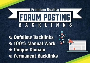 50 Premium Forum Posting Backlinks for rank your website SEO friendly