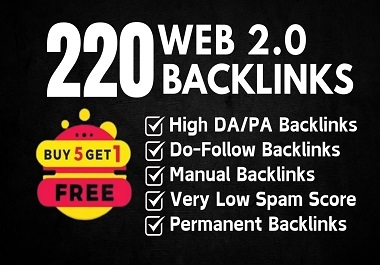I will manually build 220 high authority web 2.0 backlinks.