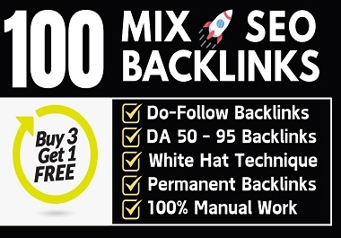 Gain 100 High Authority Mix Backlinks for your website ranking.