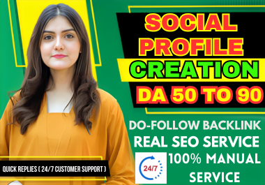 Get 40 high quality social media profile setup and profile creation backlink