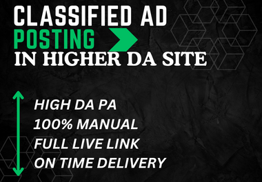 I will create 100 top classified ad posting backlink for you