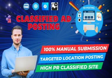 I will Make your 250 ads on top classified ad posting sites