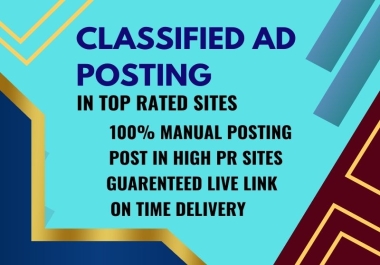 I will do classified ad posting on top 60 classified ad sites