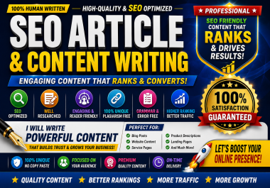 I will do SEO article writing,  content writing