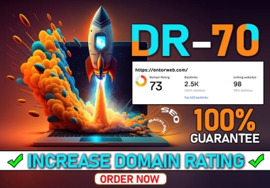 I will increase domain rating ahrefs DR 70 domain authority moz da tf with SEO backlink
